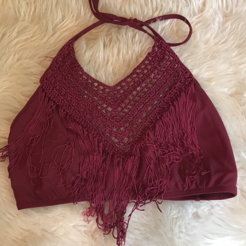 Maroon bathing suit top!